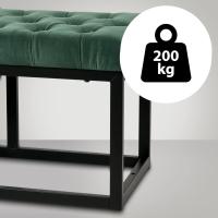 Banqueta En Estilo Velvet con Base Metálica Cuadrada I Banco Decorativo, Color:Verde Claro, Tamaño:150 cm - details 4