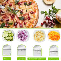 Cortador de verduras,Accesorios de cocina, rebanador de mandolina, una vez por todas. Rebanada de verduras, picadora de alimentos, cortador, cortador de frutas, freír francés, Julinner - details 2