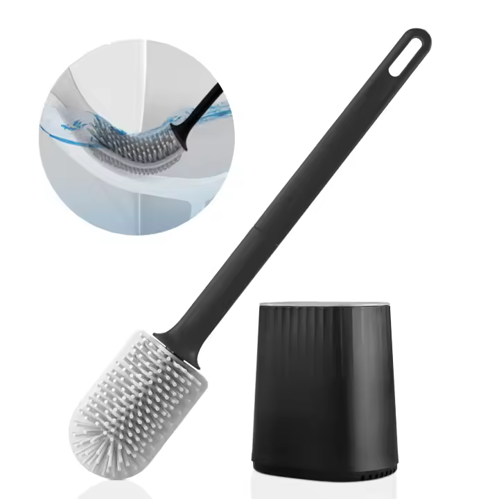 Escobilla de baño con La tapa de la tapa 3 en 1, Escobilla de silicona, Escobilla de baño - 1
