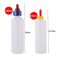 Botella de ordeño de cordero de 400ml/500ml de capacidad, bebedero de pezón, lechón de plástico, bebedero de alimentación de oveja y cabra, equipo veterinario, 1 unidad - details 1