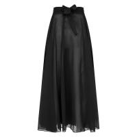 Faldas largas transparentes para mujer, faldas latino Tango salón baile Flamenco lírico, falda dobladillo ancho cintura alta de - details 9