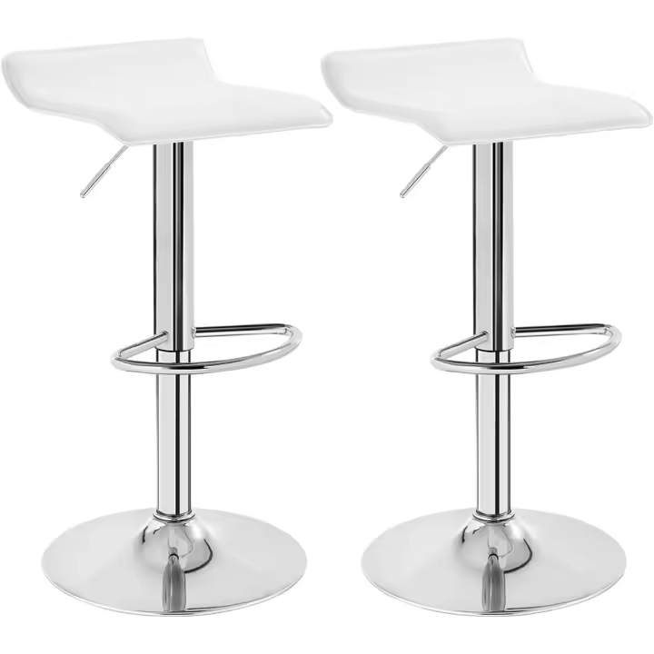 Taburetes Altos Cocina con Reposapiés Regulables en Altura Taburetes Giratorios 360 °   Asiento Tapizado - 1