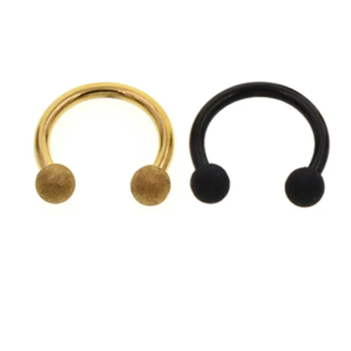 Starbeauty-anillos circulares de acero quirúrgico para piercing, piercing de herradura para nariz, ceja, labio, pendientes, calibre 3mm, 16g, mezcla de colores, 2 uds. - 1