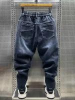 2024 Otoño/Invierno pantalones vaqueros de moda para hombres elásticos pantalones Harem de ajuste suelto ropa Casual masculina de moda - details 1