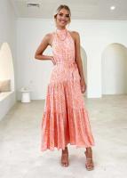 Katrina Maxi Dress - Peach Swi