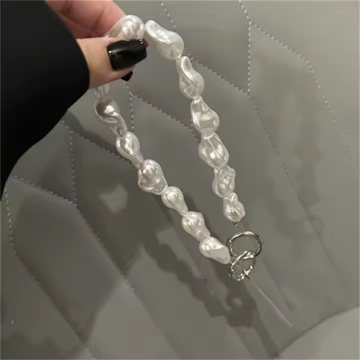 Cordón de lujo para teléfono móvil con perlas de Corea, correa para la muñeca, cadena de mano para mujer, teléfono móvil corto antipérdida, accesorios colgantes para llaves - 1