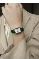 Reloj de pulsera cuadrado pequeño de cuero genuino de alta gama para mujer Dial reloj de cuarzo con temperamento ligero - details 9