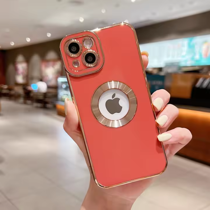 Funda de teléfono de protección de lente de cámara Premium para iPhone 15, 14, 13, 12, 11 Pro Max Plus, cubierta a prueba de golpes hueca de Tpu galvanoplastia - 1