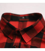 Camisas de franela a cuadros rojas y negras de gran tamaño para hombre, chaqueta camisera 100% de algodón para primavera y verano, 2021 - details 18