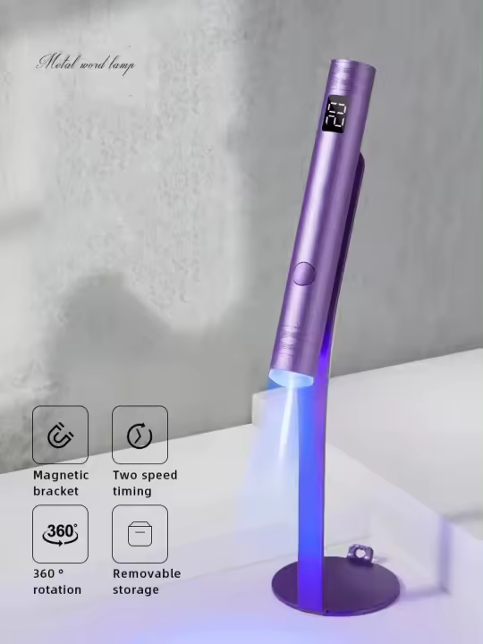 Secador de uñas LED UV portátil, lámpara de luz Uv para esmalte de uñas de Gel con rotación de 360 °, soporte magnético - 1