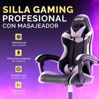 Silla de Juegos Profesional con Masajeador Ergonómica de Oficina con Altura Ajustable y Respaldar Rebotable - details 22