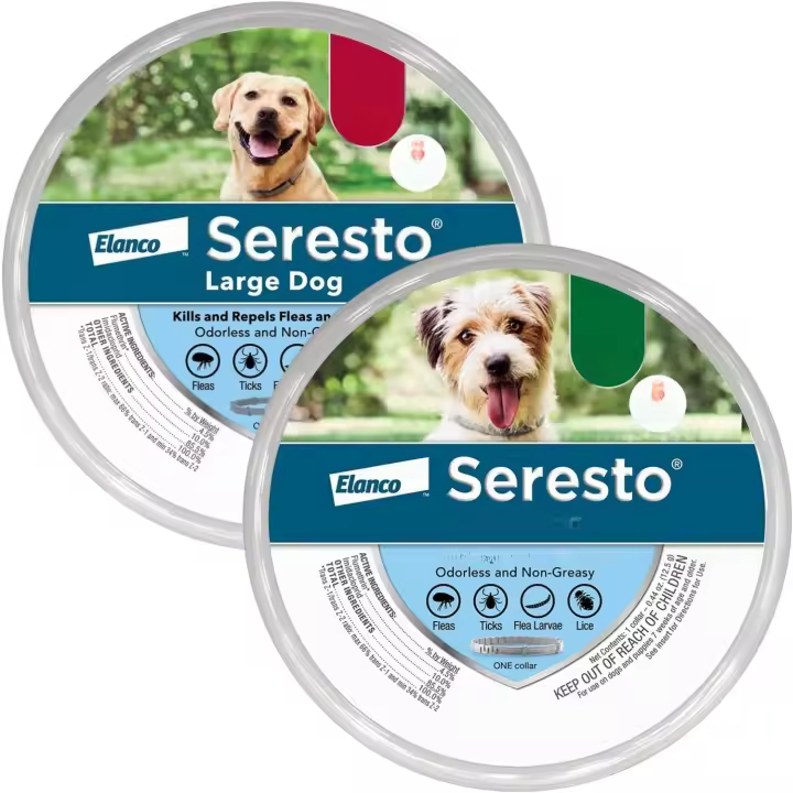 Collar contra pulgas y garrapatas Seresto 1 perro grande + 1 perro pequeño - 1
