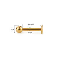 Piercing de acero inoxidable para la nariz para hombre y mujer, Piercing de labios, Barra de Labret colorida, 2 piezas, 316L - details 1