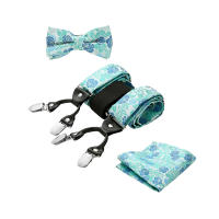 Juego de 3 piezas Elegante Conjunto Tirantes Pajarita Hombre En Forma de Y Elástica y Ajustable 6 Clips Metálicos - details 2