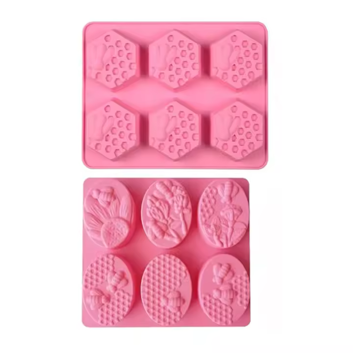 Moldes de silicona para fabricación de jabón, 2 piezas, panal de abeja ovalado, hexagonales, para manualidades - 1