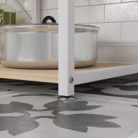 Estantería de Cocina con 3 Estantes y Cesta Metálica, Mesa Auxiliar de Cocina con Estanterías Soporte de Microondas con Ganchos, 90 x 40 x 83 cm - details 17
