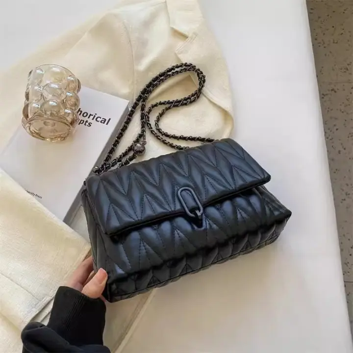 Bolso Cuadrado Bordado Rombo Bolso Cadena Bolso Mujer Bolso Moda - 1