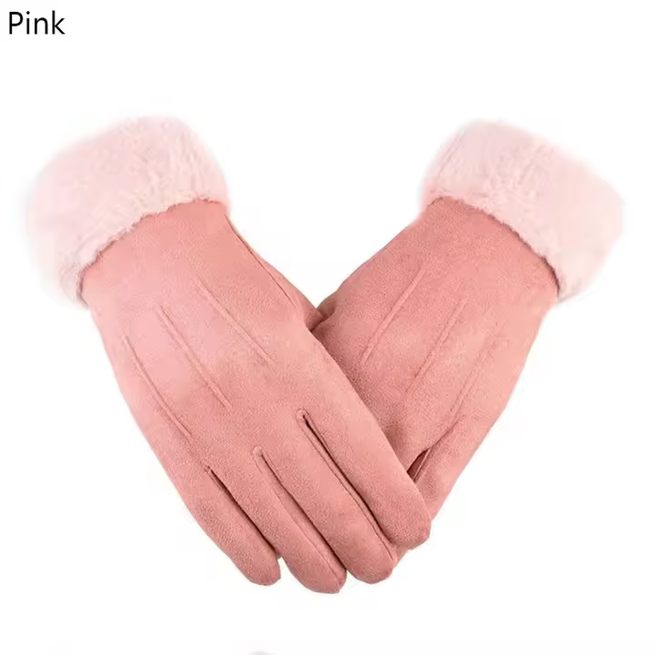 Guantes gruesos de dedo completo para hombre y mujer, Manoplas de felpa para pantalla táctil, cálidos para esquiar, deportes al aire libre, Invierno - 1