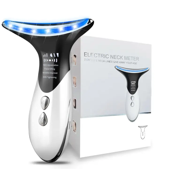 Dispositivo de belleza para cara y cuello, masajeador facial 4 en 1, para el cuidado de la piel, suavizar las arrugas, reafirmar la piel y reducir la papada - 1