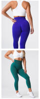 Mallas sin costuras para mujer, pantalones de Yoga de cintura alta, ropa de gimnasio, Leggings de licra, trajes de entrenamiento suaves, sólido, nuevo - details 5