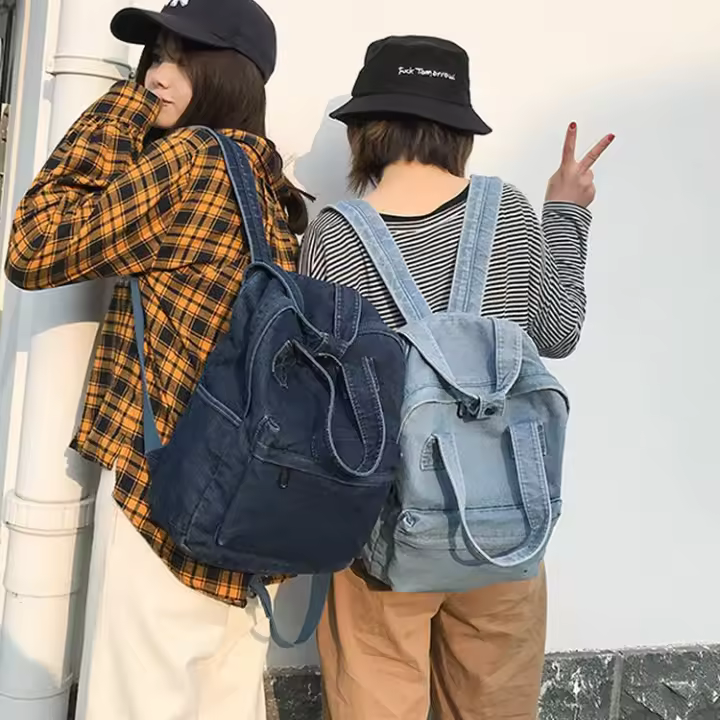 Mochila Escolar Impermeable y Transpirable Material de Nylon Resistente al Desgaste, Antirrobo, Reductor de Carga Estilo Coreano - 1