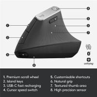 Logitech MX Ratón Inalámbrico y Ergonómico Recargable por USB 2.4GHz Ideal para Oficina - details 13