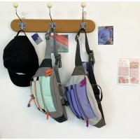 Bolso de pecho para hombre con contraste de Color de retales, riñonera de nailon Y2k para exteriores, bandolera con correa ajustable, bolso deportivo para caminar y montar - details 9