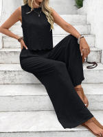 Conjunto de pantalones informales sin mangas para mujer, camiseta sin mangas, moda de verano 2025, nuevo estilo - details 13