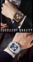Reloj de Cuarzo de Dial Cuadrado para Hombres Resistente al Agua Multifuncional con Correa de Acero Inoxidable Regalo Audaz para Novio - details 10