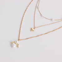 Collar de ala de Ángel con perlas en forma de corazón multicapa elegante para mujer, collar de alta gama con diseño de nicho - details 7