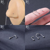 ZS-perno de Nariz de cristal CZ para hombres, forma de cruz de abeja de corazón, 316L retenedor de Pin de acero inoxidable, joyería de Piercing de fosa nasal en forma de L, 20g, 1 pieza - details 3