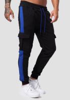 Pantalones de hombre, pantalones de chándal elásticos, cordones, fitness, pantalones de chándal, patchwork, athleisure, multibolsillos, acolchados, pantalones de trabajo gruesos, pantalones colorblocked para hombre - details 2
