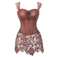 Corsé Gótico Sexy para Mujer Vestido de Corpiño de Piel Sintética con Encaje Faja para Cintura - details 2