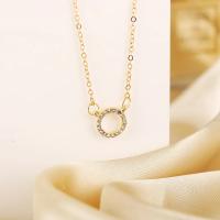 2025 tendencia joyería elegante círculo de cristal colgante collar Color dorado Unquie mujer collar de moda al por mayor - details 1
