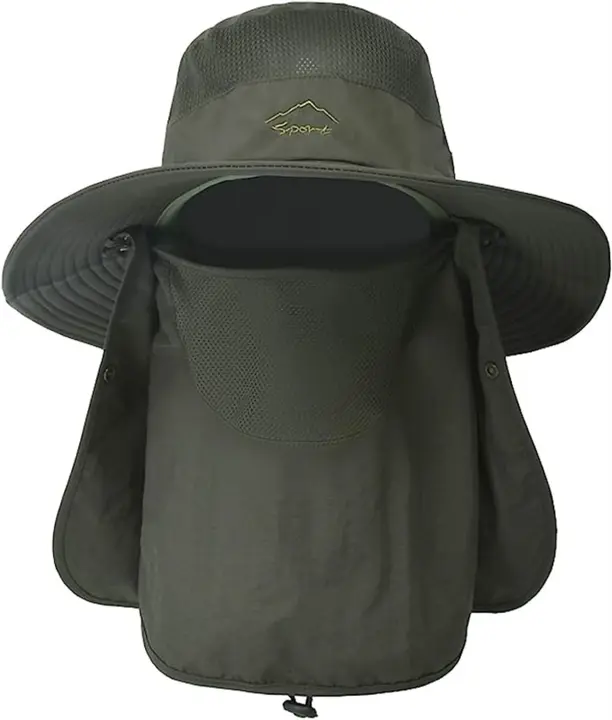 Sombrero de pesca de malla, Sombrero de sol, Safari plegable, ala ancha tropical - 1