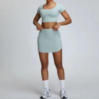 Conjunto de 2 piezas de Yoga Fiess, ropa deportiva informal para exteriores, falda de corte A - details 6