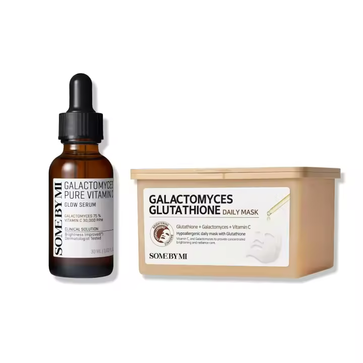 SOME BY MI Galactomyces Pure Vitamin C + Glutathione 1.01 Oz+6.76Oz Suero iluminador Mascarilla en hoja diaria Textura y elasticidad - - 1