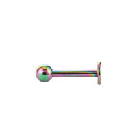 Piercing de acero inoxidable para la nariz para hombre y mujer, Piercing de labios, Barra de Labret colorida, 2 piezas, 316L - details 5