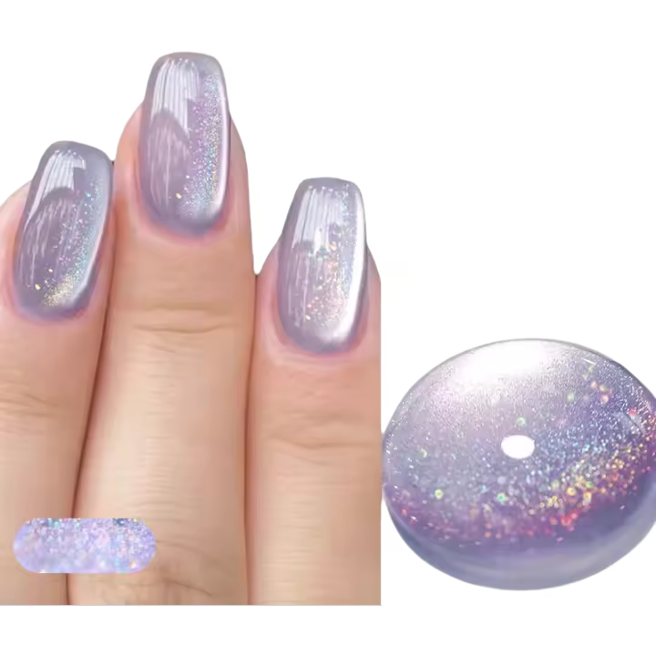 BORN PRETTY Luz Arcoíris Purple Gel para Uñas Brillante Plata-Luz Holográfica 10ml - 1