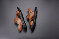 Sandalias de verano para hombre, cómodas sandalias de cuero con plataforma para exteriores, suela suave antideslizante, zapatos informales de trekking para verano, zapatos de playa para niño - details 14