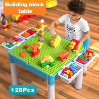 Burgkidz Juego de Construcción de 5 en 1 para Niños Bloques de Construcción de Gran Tamaño de 128 Piezas Azul - details 1