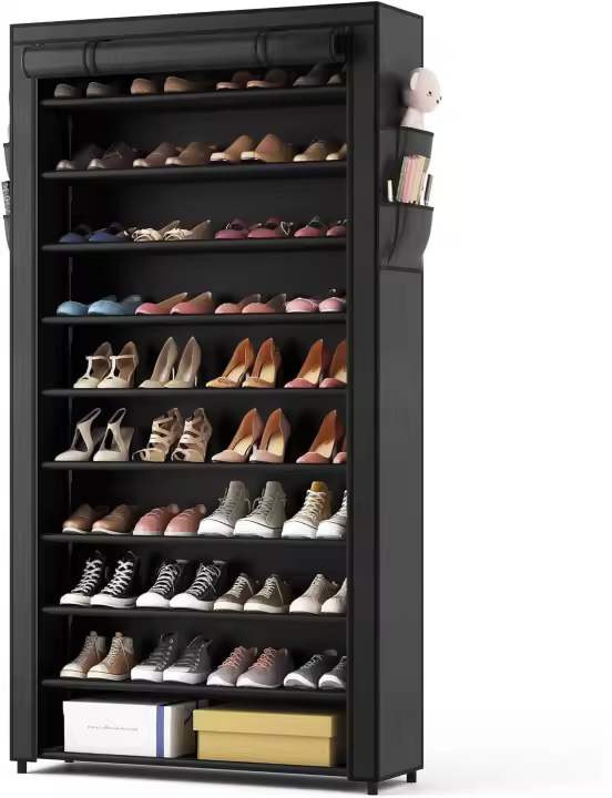 Zapatero Tela de 11 Niveles, Organizador de Zapatos con Funda de Tela, Zapatero Grande y Alto para 34-40 Pares Tacones Altos, Zapatillas, Adecuado para recibidor, Entrada - 1