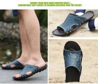 Sandalias de cuero para hombres Zapatillas de playa de verano Sandalias genuinas Zapatillas planas transpirables huecas Zapatillas casuales - details 13