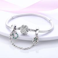Plata de Ley 925, 1 pieza, patrón de pie de perro y cadena de seguridad de hueso, apto para pulsera con dijes originales de 3mm, colgante de plata para mujer, joyería - details 17