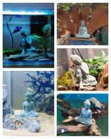 Pequeños monjes budistas, figuritas de budismo tibetano, estatua de piedra de Buda, adorno de coche de jardín, meditación, decoración del acuario del hogar - details 0