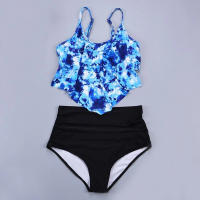 Nuevo traje de baño de dos piezas de cintura alta con bikini dividido conservador con borde de volantes - details 25