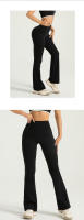 Pantalones de yoga acampanados de cintura alta con levantamiento de glúteos, leggings deportivos transpirables sin costuras para fiesta desnuda - details 12