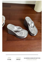 Chanclas de suela gruesa que aumentan la altura en verano, zapatillas con forma de magdalena y sandalias con tacón de cuña para mujer - details 19