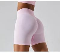 Pantalones cortos de Yoga sin costuras para mujer, mallas deportivas transpirables de secado rápido, de cintura alta, para entrenamiento y gimnasio - details 2