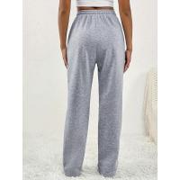 Pantalones deportivos de pierna ancha para mujer con cintura, pantalones rectos grises para, elástico cómodo - details 4